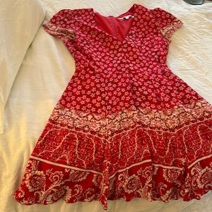 Red floral lovers and friends dress